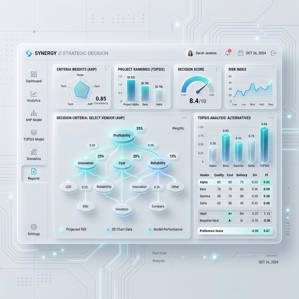 AHP-TOPSIS Decision Dashboard
